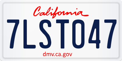 CA license plate 7LST047