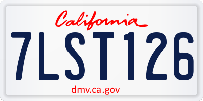 CA license plate 7LST126