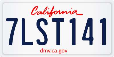 CA license plate 7LST141