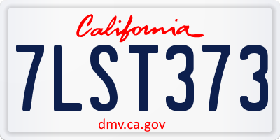 CA license plate 7LST373