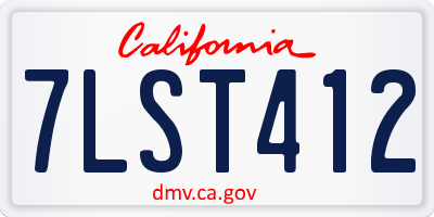 CA license plate 7LST412