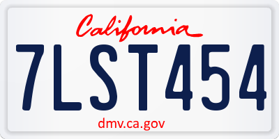 CA license plate 7LST454