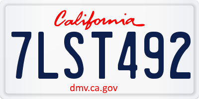 CA license plate 7LST492