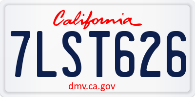 CA license plate 7LST626