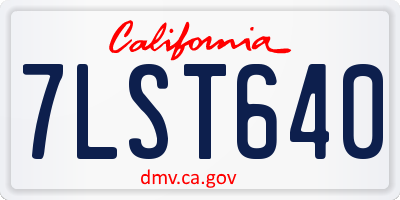 CA license plate 7LST640