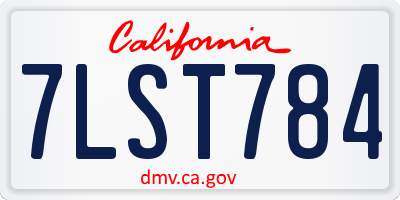 CA license plate 7LST784