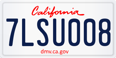 CA license plate 7LSU008