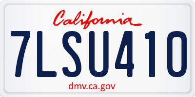 CA license plate 7LSU410
