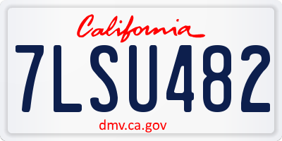 CA license plate 7LSU482