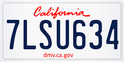 CA license plate 7LSU634