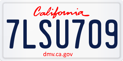 CA license plate 7LSU709