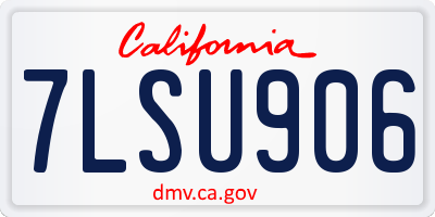 CA license plate 7LSU906