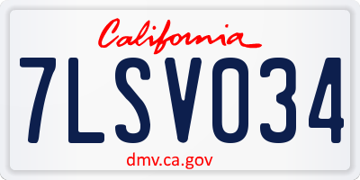 CA license plate 7LSV034