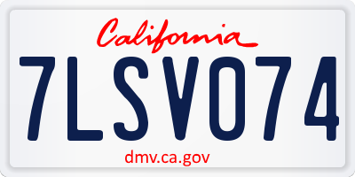 CA license plate 7LSV074