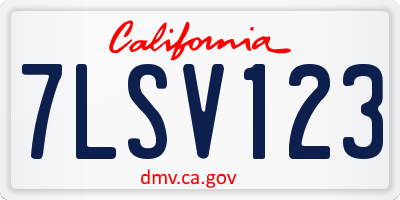 CA license plate 7LSV123