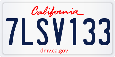 CA license plate 7LSV133