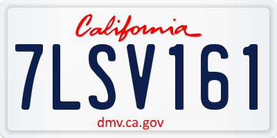 CA license plate 7LSV161