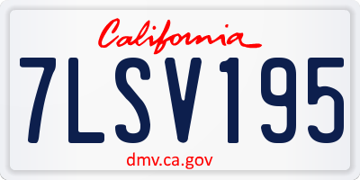 CA license plate 7LSV195