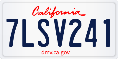 CA license plate 7LSV241