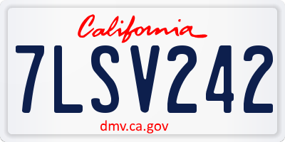 CA license plate 7LSV242