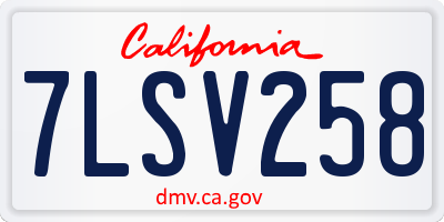 CA license plate 7LSV258