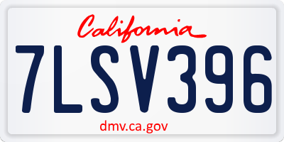 CA license plate 7LSV396