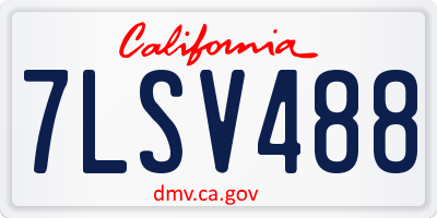 CA license plate 7LSV488