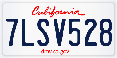 CA license plate 7LSV528