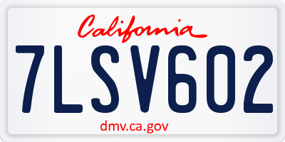CA license plate 7LSV602