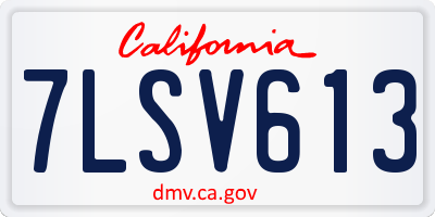 CA license plate 7LSV613