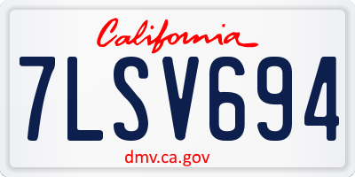 CA license plate 7LSV694