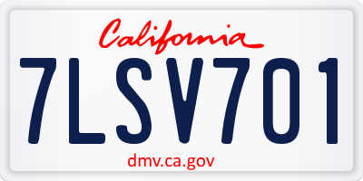 CA license plate 7LSV701