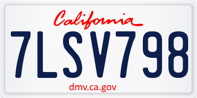 CA license plate 7LSV798