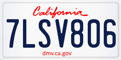 CA license plate 7LSV806