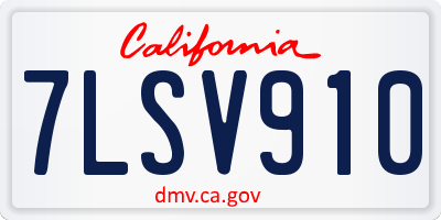 CA license plate 7LSV910