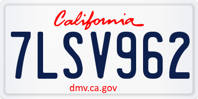CA license plate 7LSV962