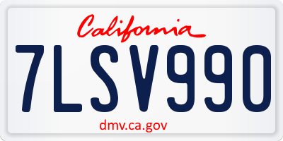 CA license plate 7LSV990