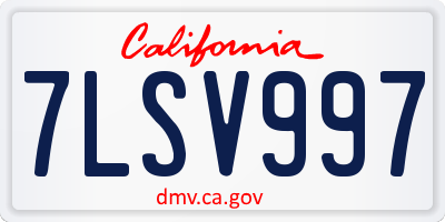 CA license plate 7LSV997