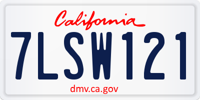 CA license plate 7LSW121