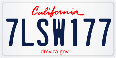 CA license plate 7LSW177