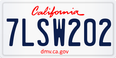 CA license plate 7LSW202