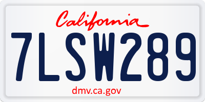 CA license plate 7LSW289