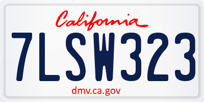 CA license plate 7LSW323