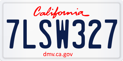 CA license plate 7LSW327