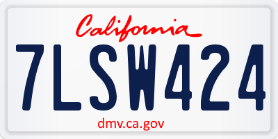 CA license plate 7LSW424