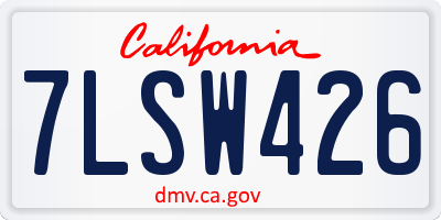 CA license plate 7LSW426