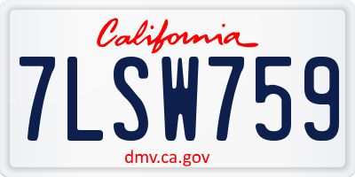CA license plate 7LSW759