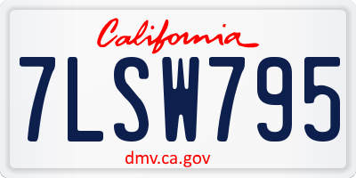 CA license plate 7LSW795