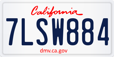 CA license plate 7LSW884
