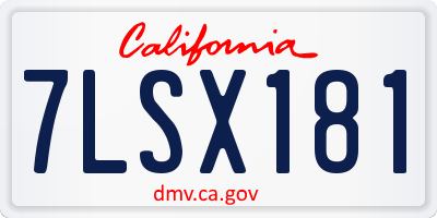 CA license plate 7LSX181